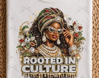 Black Queen Rhinestone PNG: Rooted In Culture Glam Design (Digital Download)