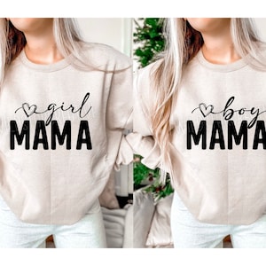 Boy Mama Svg, Girl Mama Svg, Png, Mom Svg Cut File for Cricut, Mother&#39;s Day Svg, Boy Mom Shirt Svg, Png, Eps, Dxf Pdf Cutting File Download