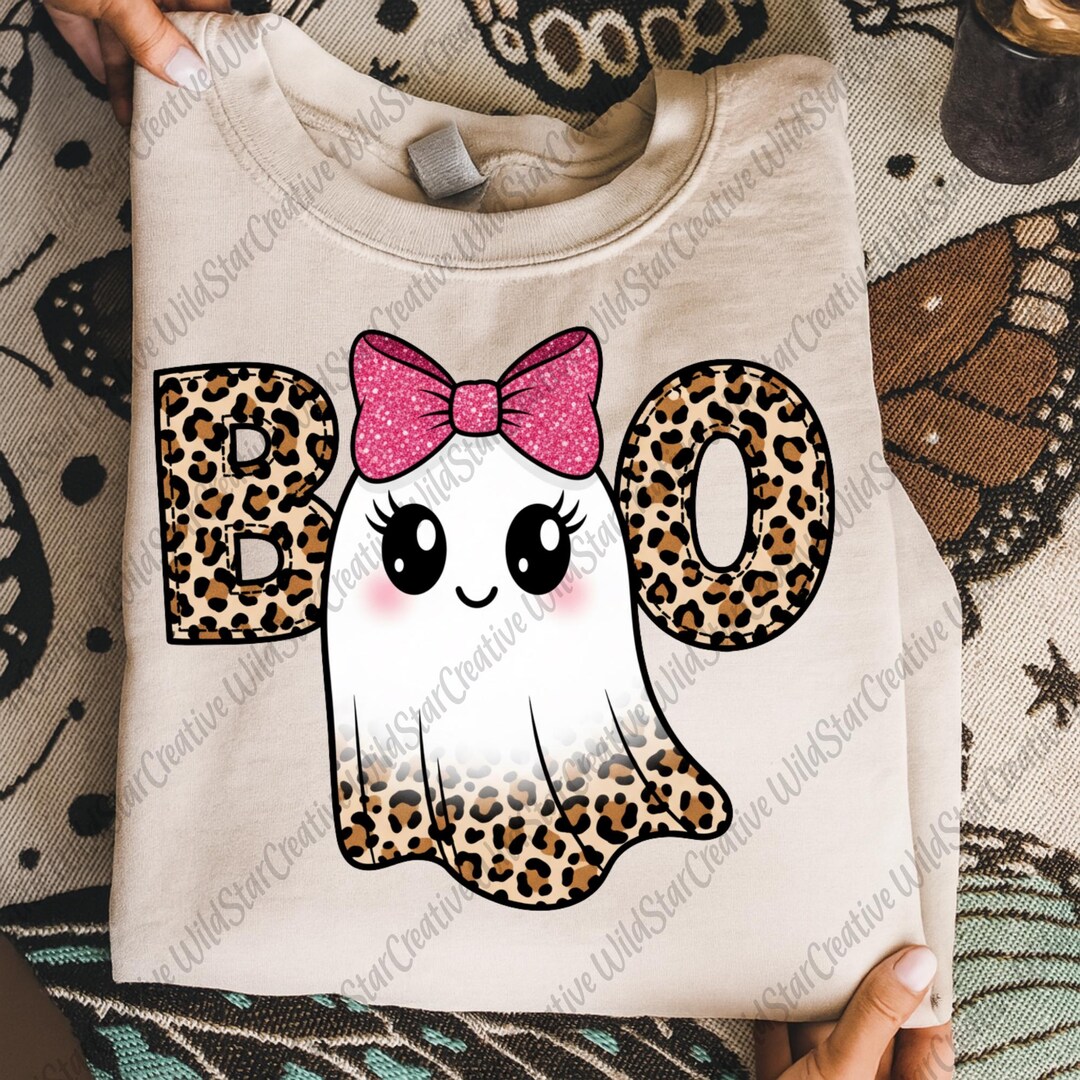 Leopard Ghost Boo PNG: Preppy Spooky Halloween (digital Download) - Etsy