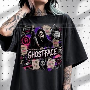 Ghostface Scream PNG, Retro Horror Movie Graphic, Slasher Sublimation (Digital Download) image 3