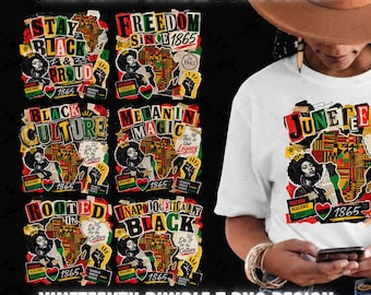 Juneteenth PNG Bundle, Afrocentric Collage Designs, Black Culture Graphics (Digital Download)