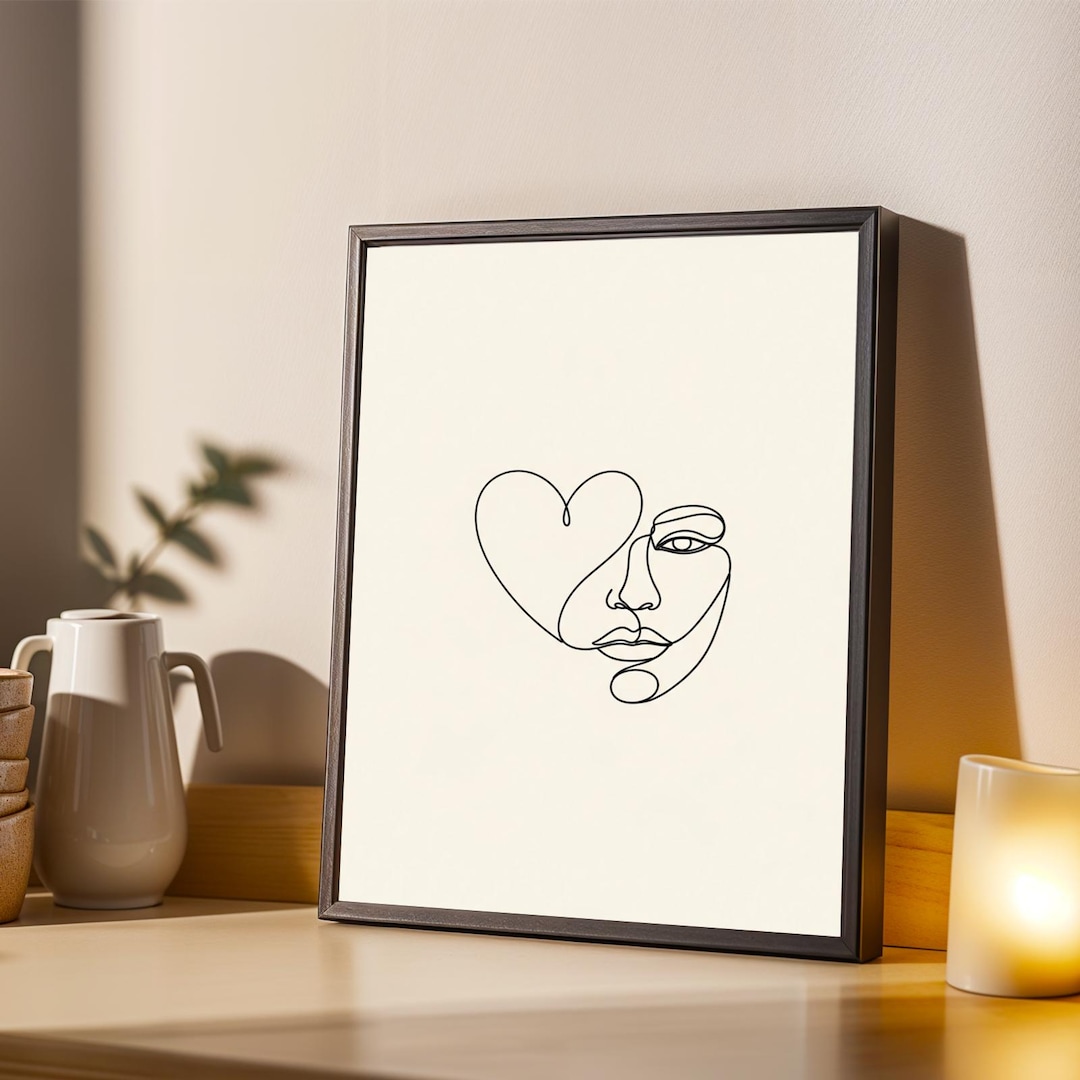 Minimalist Line Art Poster – Ivory and Black Contemporary Art | Elegant ...
