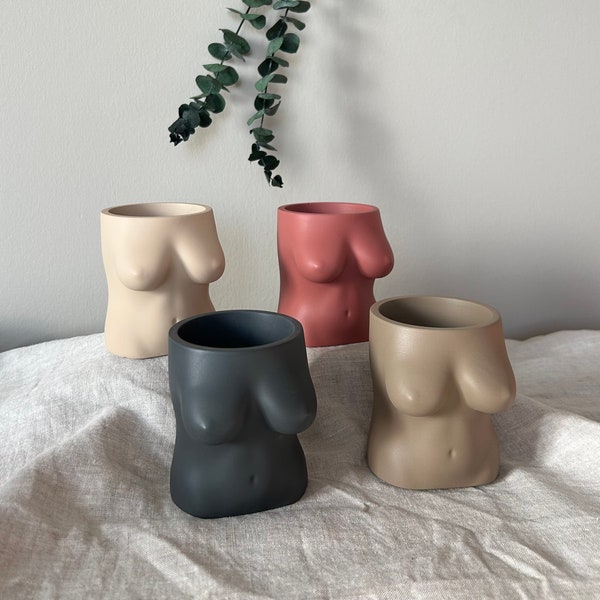 Set of 10 candle vessels, wholesale handcrafted sealed concrete jars, empty candle making cement containers, minimalist decorative plant pot