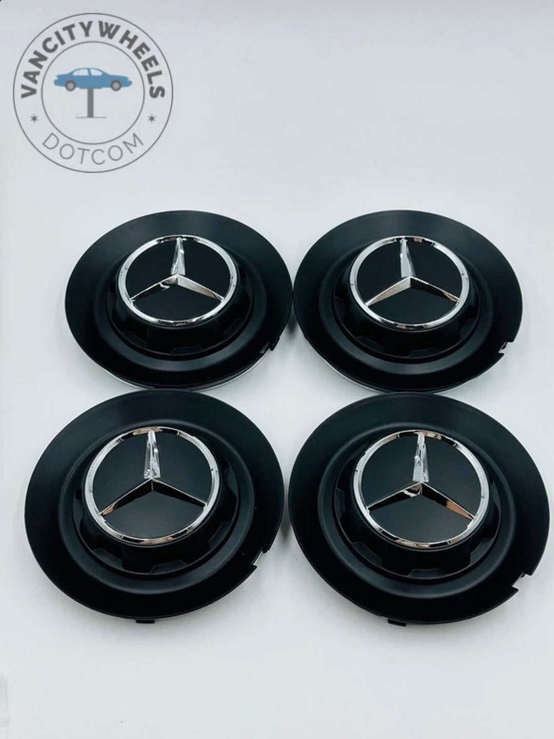 Set of 4 Black Mercedes Benz Alloy Wheel Center Caps 146mm - Etsy