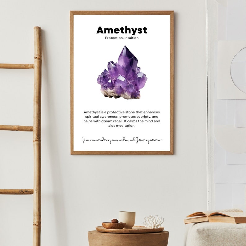 Amethyst Printable Amethyst Poster Crystal Properties Art - Etsy
