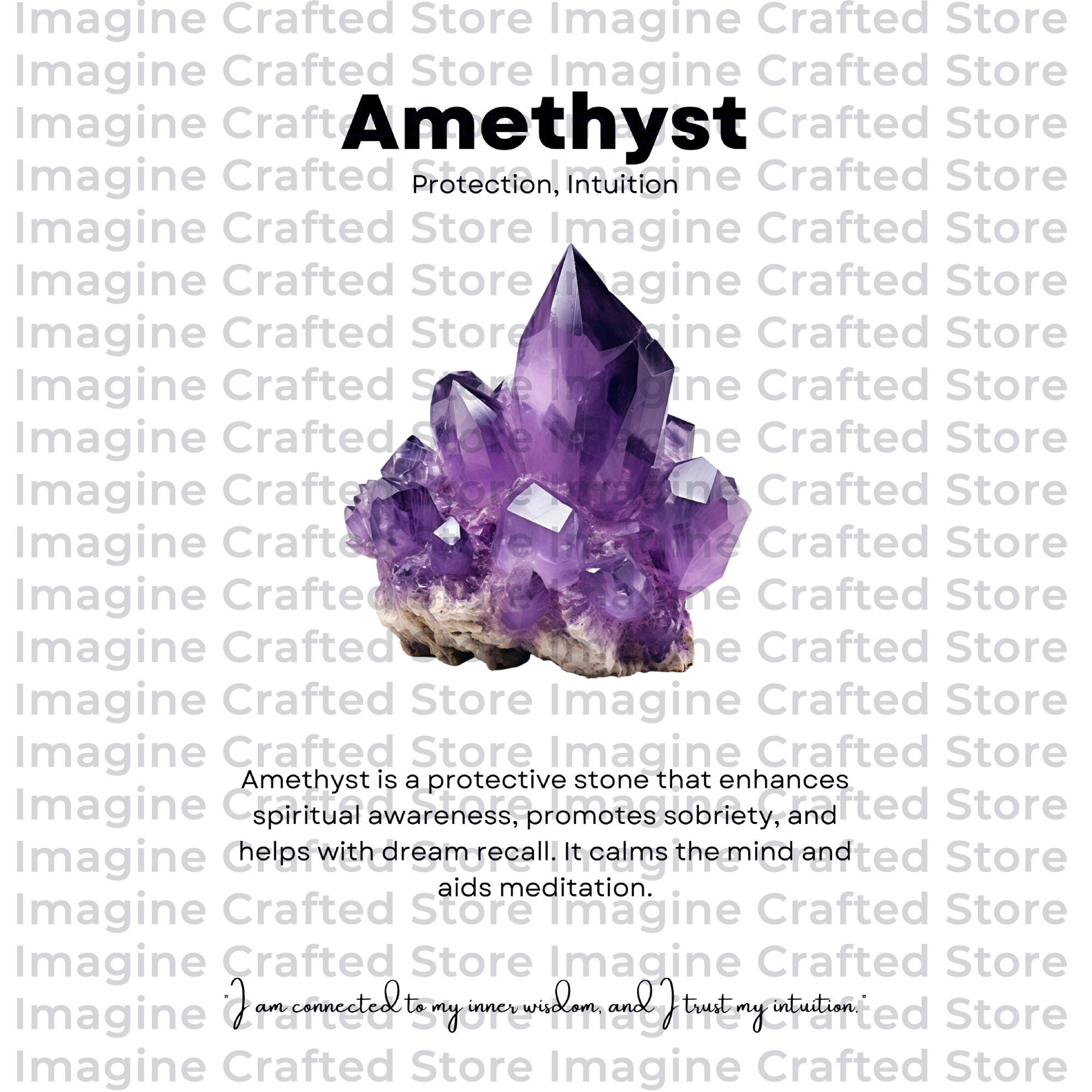 Amethyst Printable Amethyst Poster Crystal Properties Art - Etsy