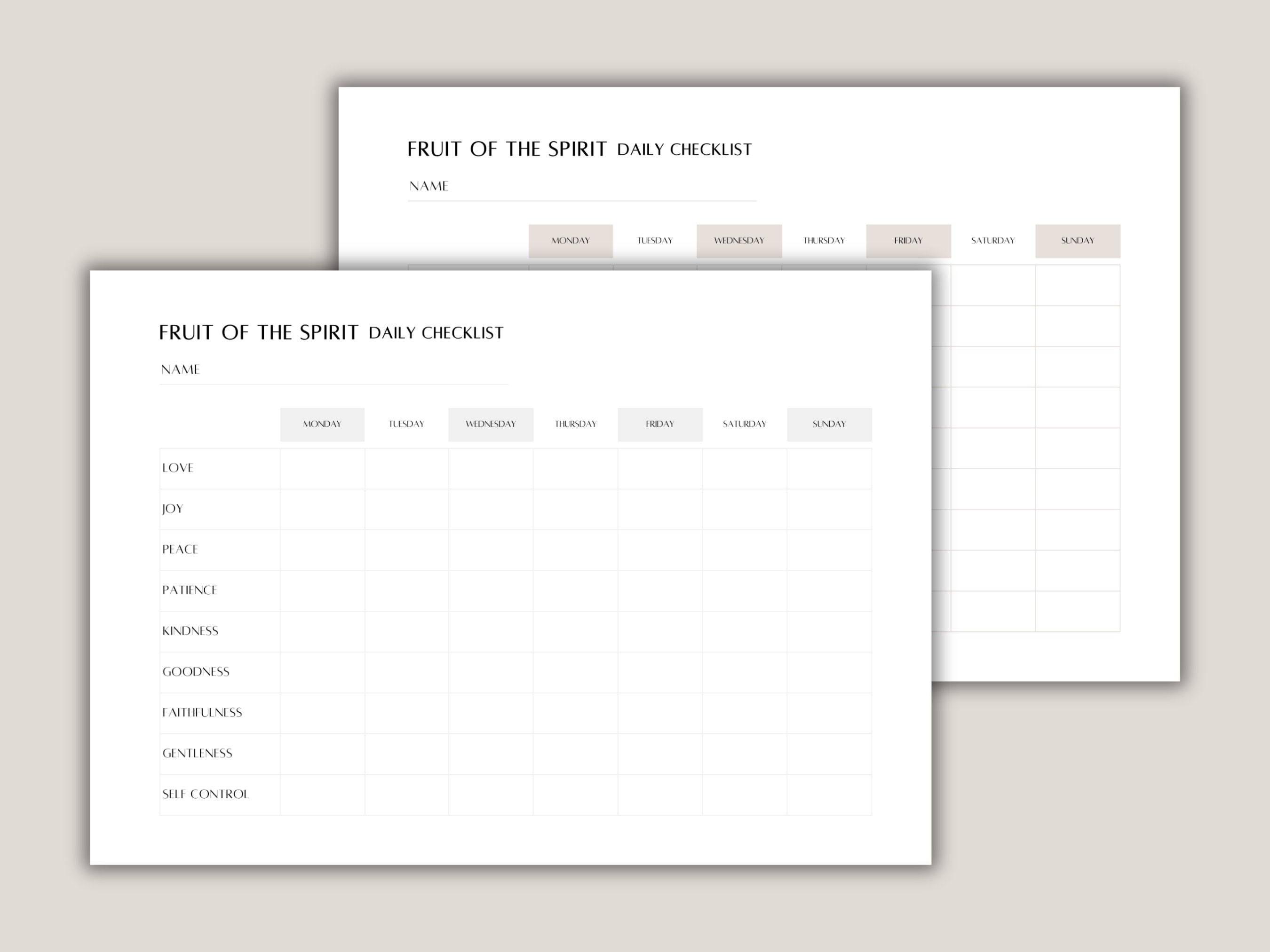 Spirit Checklist.pdf Fruit of the Spirit Daily Checklist Printable and Fillable PDF, Instant ...