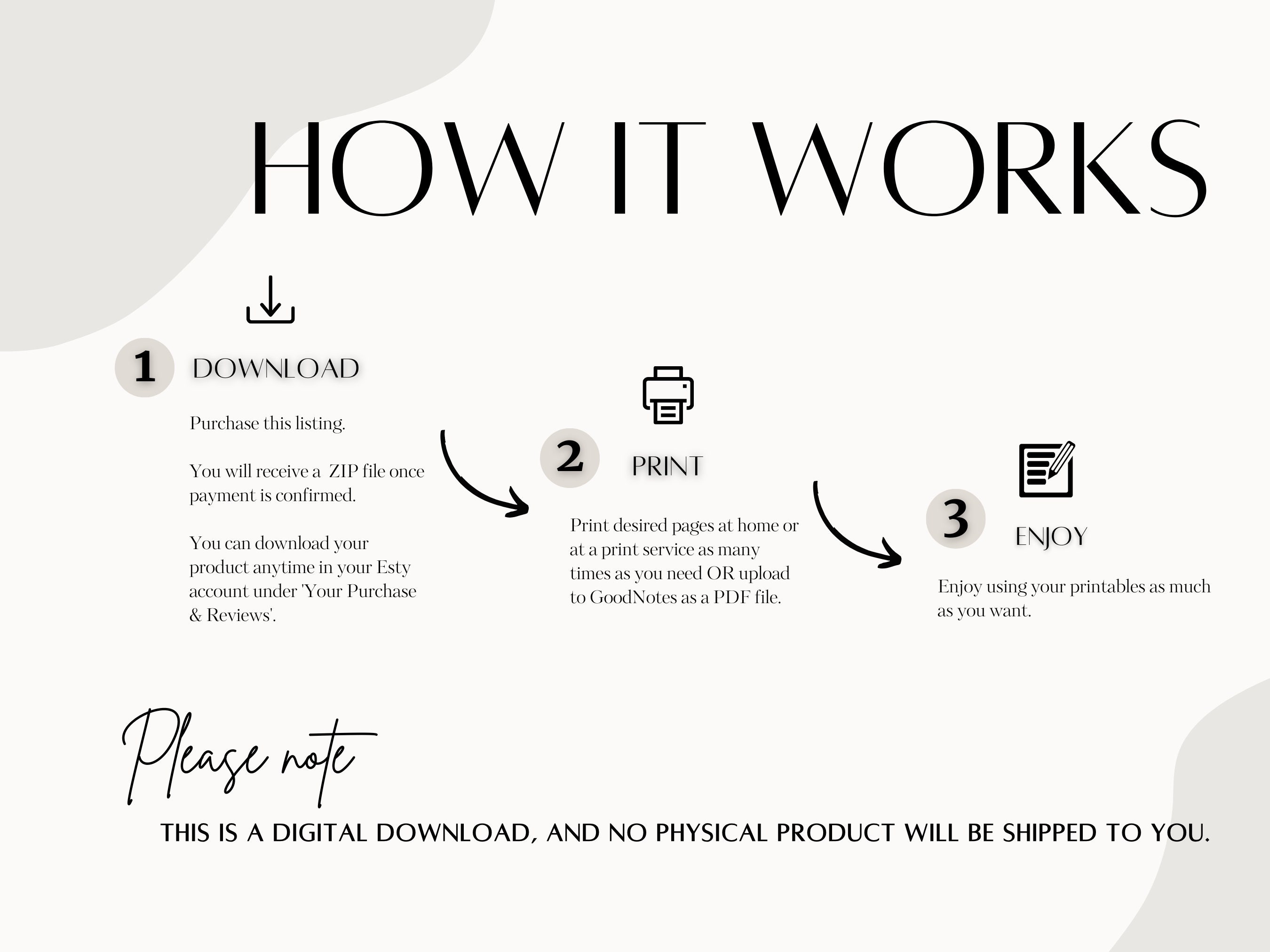 Printable Paper Size Chart 1 Page Template PDF Etsy