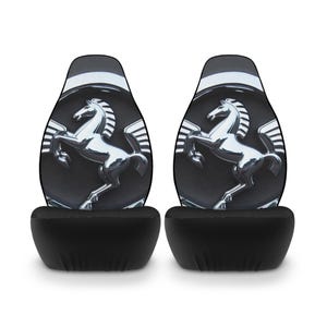 Porsche, Mustang, Bronco Custom, Polyester Car Seat Covers, Auto Decor, Unique Gift for Car Lovers, Custom Fit Upholstery, Car Accessories