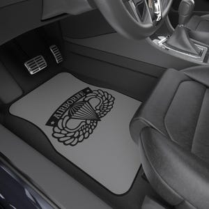 Airborne, Military Car Mats Set of 4, Military Style Floor Mats, Truck Accessories, Automotive Decor, Gift for Veterans, Durable Rubber Mats