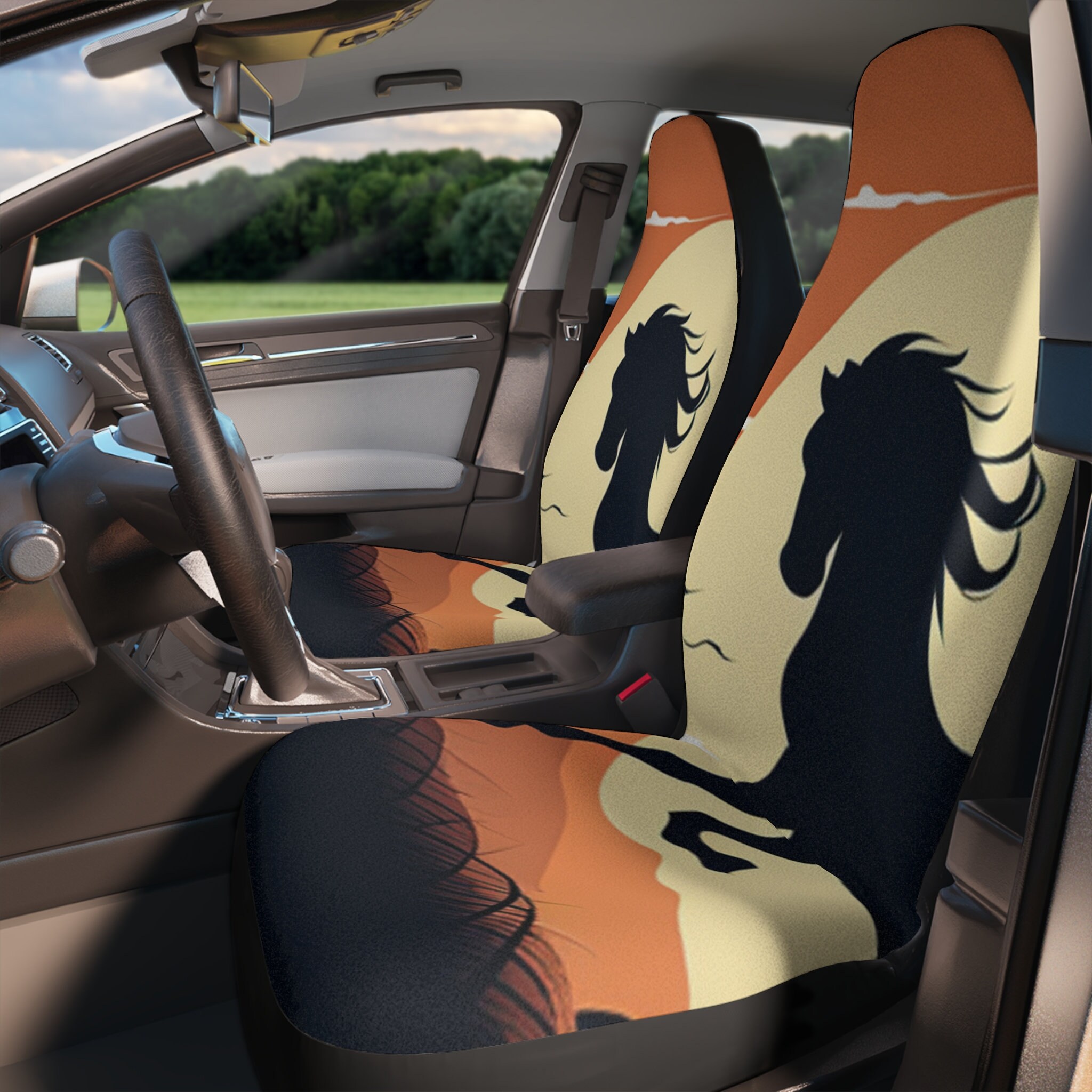 Housse de siège de voiture pour Ford Mustang Mach-E 2021-2023, 2 sièges  avant antidérapants pour voiture, accessoires d'intérieur de véhicule (2  places avec oreiller, noir rouge) : : Auto