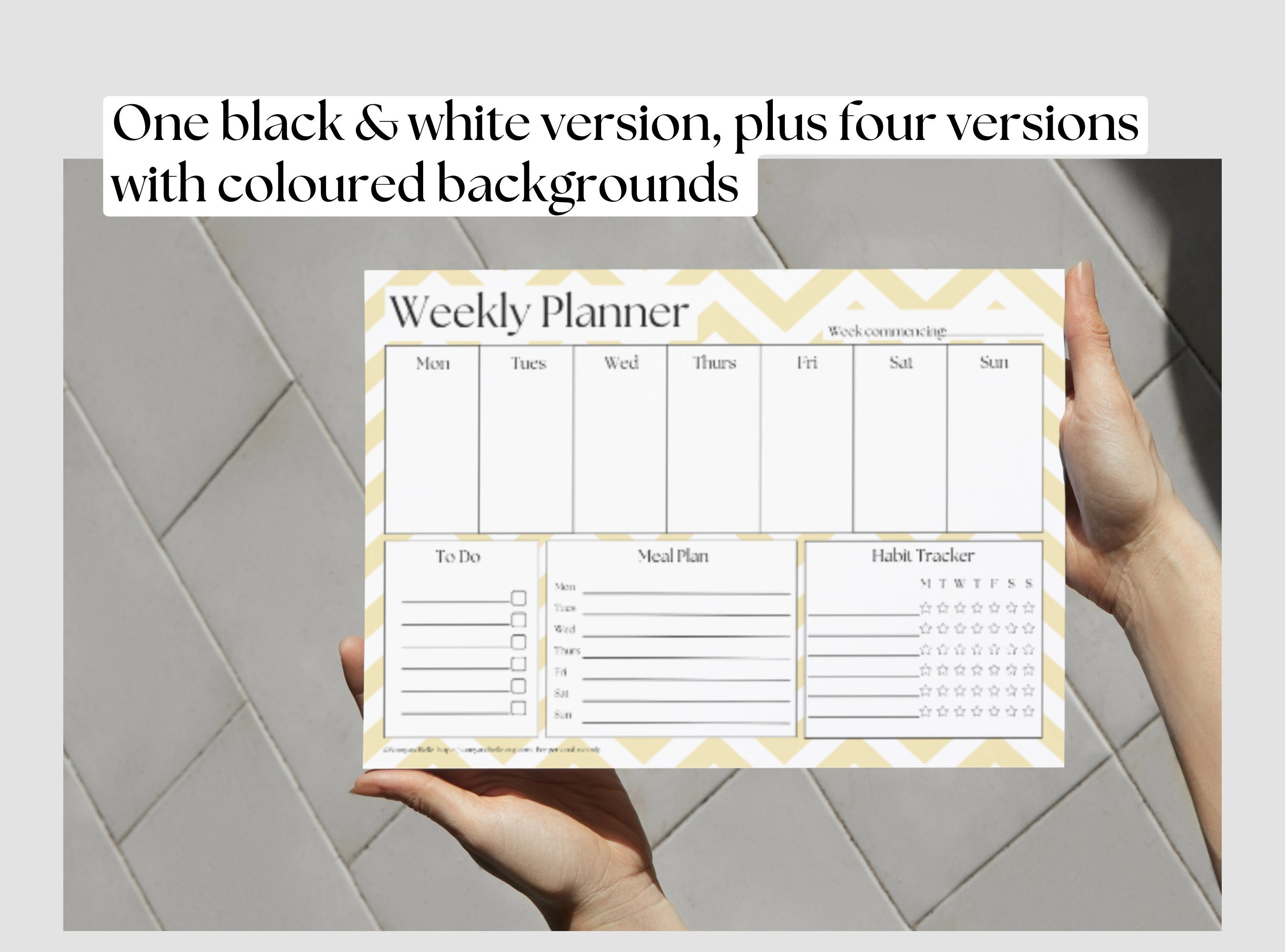 Printable Weekly Planner With Meal Plan and Habit Tracker - Etsy