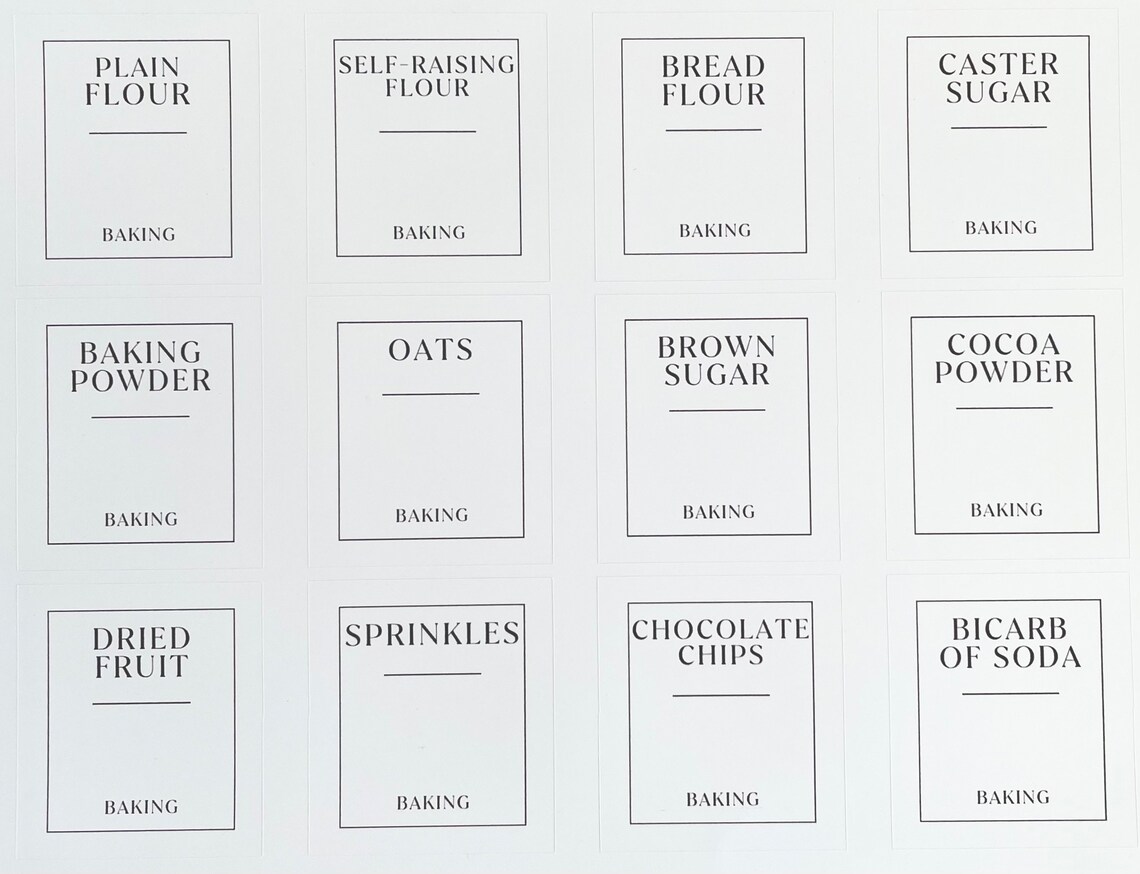 Baking Collection Storage Labels - Etsy