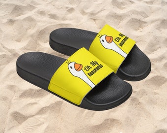 Silly Goose University Sandals, Silly Goose Summer Sandals, Funny Goose PU Slide Sandals