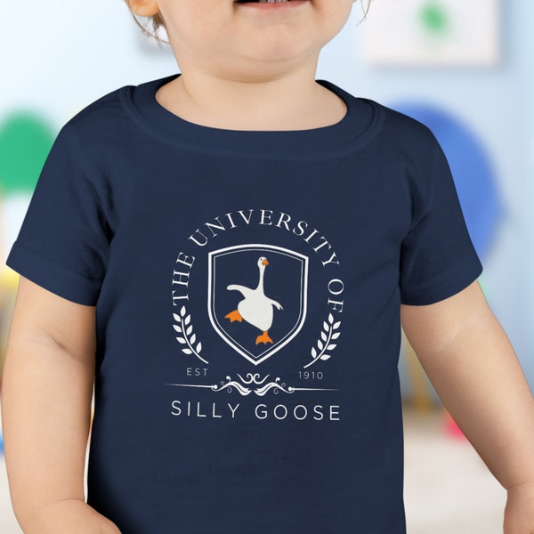 Silly Goose University Toddler TShirt, Silly Goose Tshirt for kids, Funny Goose Garment-Dyed Toddler T-shirt, Gift For Kids