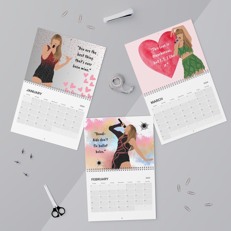 Taylor Swift Wall Calendar 2024 in My 2024 Era Taylor Etsy Australia