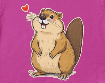 Camiseta de castor con corazón