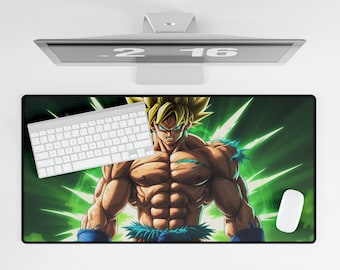 Broly Mouse Pad Dragon Ball Z inspiration Gaming Desk Mat, Anime Desk Accessories, Gamer Gift, Custom Mousepad, Home Office Decor