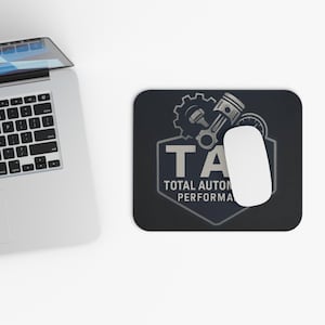 Custom Logo Mouse Pad, Gearhead Gift, Office Decor, Car Enthusiast Accessory, Total Automotive Performance 9&quot; x 8&quot;