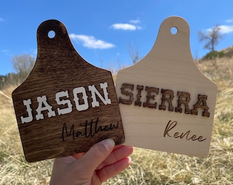 Cow Tag Birth Announcement Sign, Rodeo Baby Name Sign, Hospital Name Sign, Cow Tag Name Sign, Western, Cowgirl Name, Cowboy Name Cow Nursery
