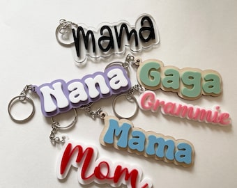 Mama sleutelhanger, moeder charme, moeder sleutelhanger, luiertas tag, acryl sleutelhanger, Moederdag cadeau, Moederdag cadeau, babyshower, portemonnee tag