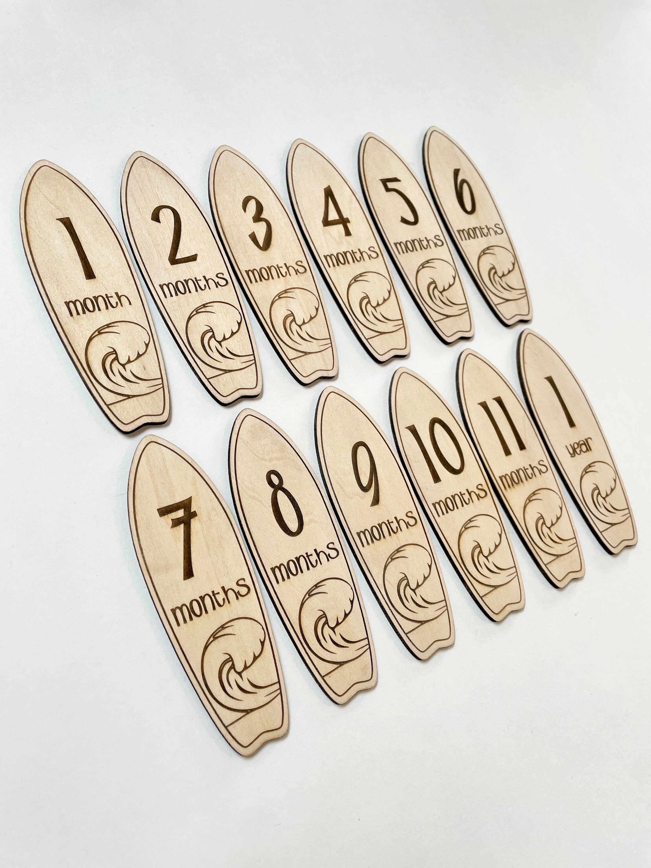 Surf Board Baby Milestone Cards, Beach Monthly Milestone Cards, Baby ...