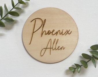 Birth Announcement Sign, Baby Name Sign, Hospital Name Sign, Handmade Sign, Hospital Name Announcement, Wood Name Sign, Engraved, Name Plate
