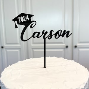 Graduation Cake Topper, Class of 2024, Grad Cap Cake Topper, Senior Cake Topper, Graduation Party, Grad Party Decor, Graduation Cake