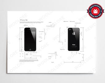 iPhone 4s Teardown Art - Digital Template - Apple - iPhone - Framed iPhone Wall Art - iPhone Frame Art - Digital Download Disassembly