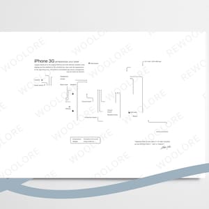 iPhone 3G Teardown Art - Digital Template - Apple - iPhone - Framed iPhone Wall Art - iPhone Frame Art - Digital Download Disassembly