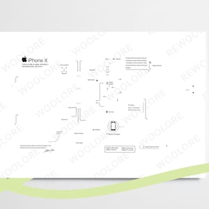 iPhone X Teardown Art - Digital Template - Apple - iPhone - Framed iPhone Wall Art - iPhone Frame Art - Digital Download Disassembly