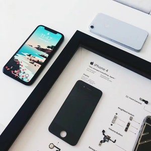 iPhone 4 Teardown Art - Digital Template - Apple - iPhone - Framed iPhone Wall Art - iPhone Frame Art - Digital Download Disassembly