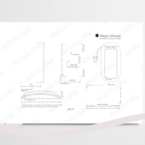 Plantilla desmontada del Magic Mouse de Apple, ilustración desmontada (descargar)