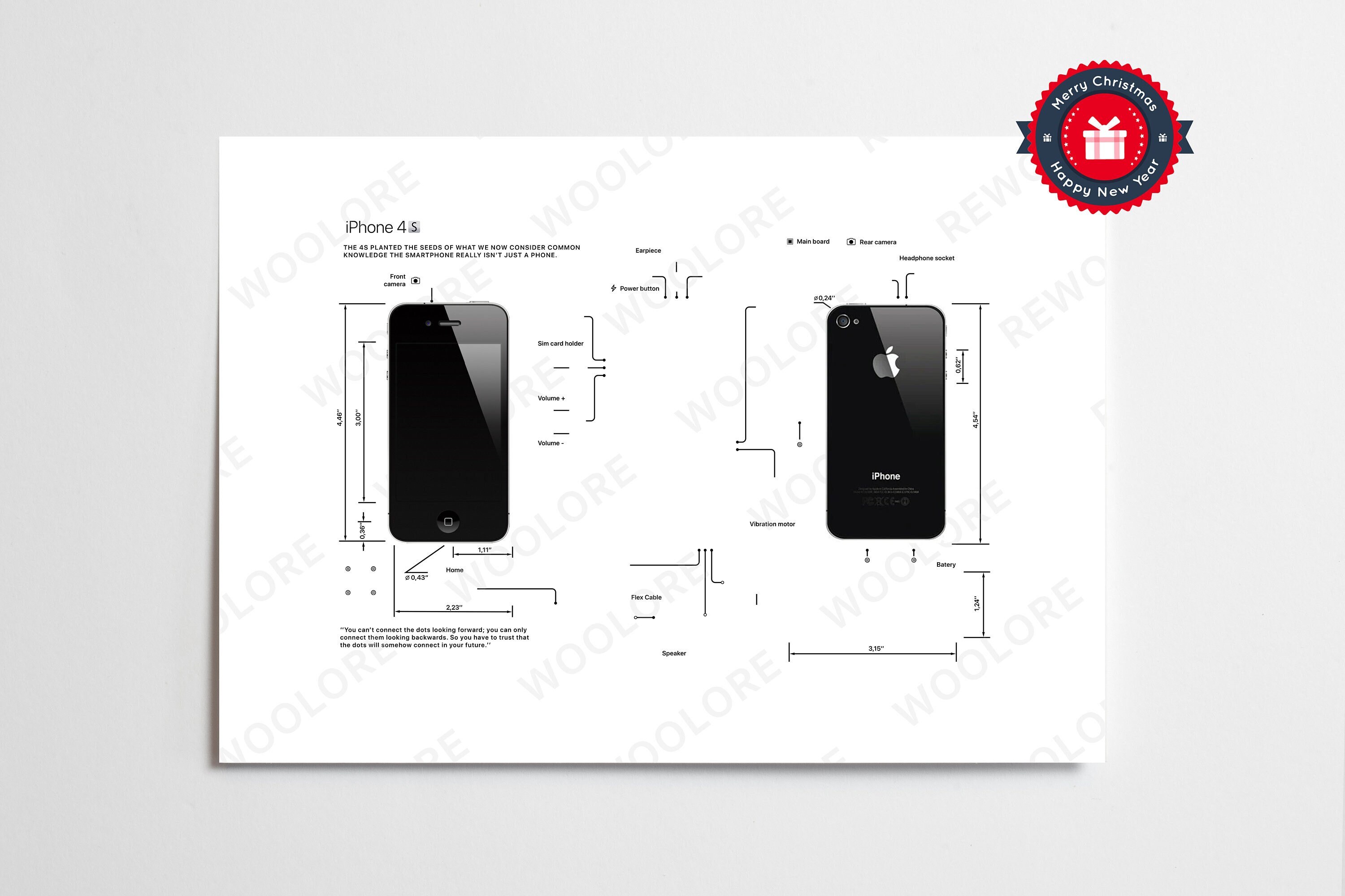 IPhone 4s Teardown Art - Digital Template - Apple - iPhone IPhone 4s Teardown Art - Digital Template - Apple - iPhone