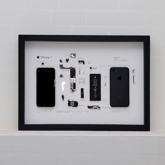 IPhone 7 Teardown Art - Digital Template - Apple - iPhone - Framed