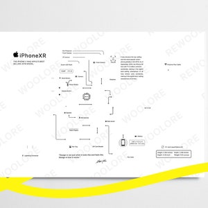 iPhone XR Teardown Art - Digital Template - Apple - iPhone - Framed iPhone Wall Art - iPhone Frame Art - Digital Download Disassembly