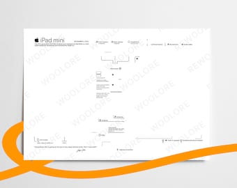 iPad Mini 1  Teardown Art - Digital Template - Apple - iPhone - Framed iPhone Wall Art - iPhone Frame Art - Digital Download Disassembly