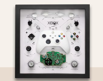 Download XBOX SERIES S Controller Framed, DUALSENSE Controller Teardown Template, Disassembled xbox Controller, xbox Gamepad Frame
