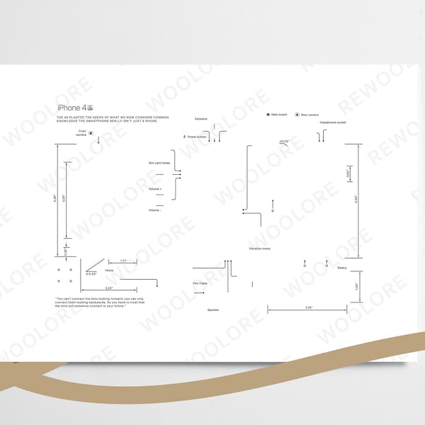 iPhone 4s Teardown Art - Digital Template - Apple - iPhone - Framed iPhone Wall Art - iPhone Frame Art - Digital Download Disassembly
