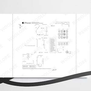 iPhone 1 Teardown Art - Digital Template - Apple - iPhone - Framed iPhone Wall Art - iPhone Frame Art - Digital Download Disassembly