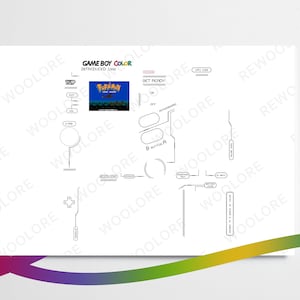Download Disassembled Nintendo Game Boy Color GBC Disassembled Game Console Tear Down Wall Art Wall Decor Gifts for Friends Best gift