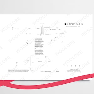 iPhone 6 PLUS Teardown Art - Digital Template - Apple - iPhone - Framed iPhone Wall Art - iPhone Frame Art - Digital Download Disassembly