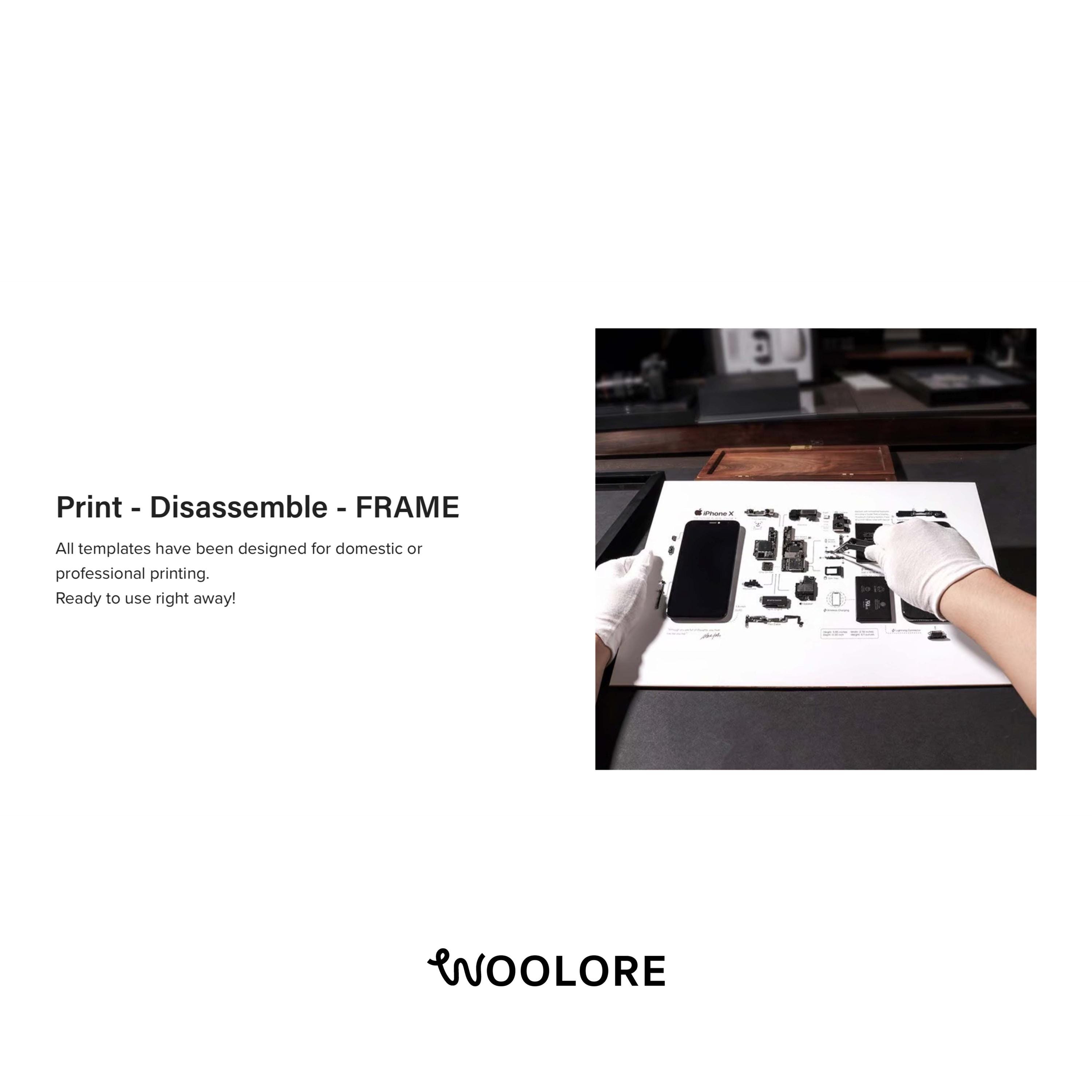 IPhone 6 Teardown Art - Digital Template - Apple - iPhone - Framed