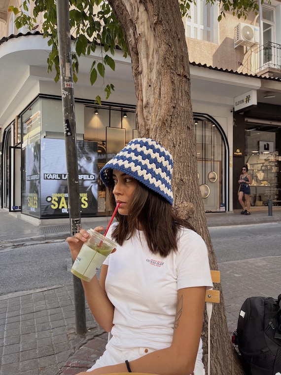 Crochet Bucket Hat Pattern PDF: Striped Summer Hat Tutorial (Digital Download
