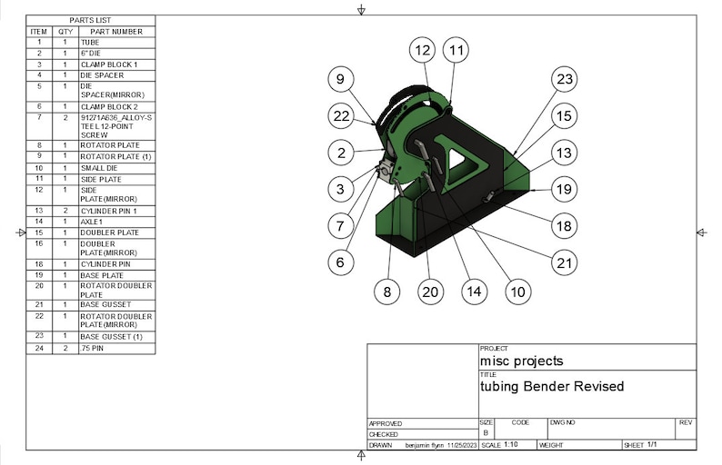 Tubing Bender Build Plans and Flat Patterns Etsy
