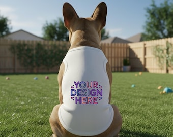 Custom Dog Tank Top - Pet Name - Logo  - Create Your Own Dog Shirt with Personalized Text and Graphics - Sizing up Recommended
