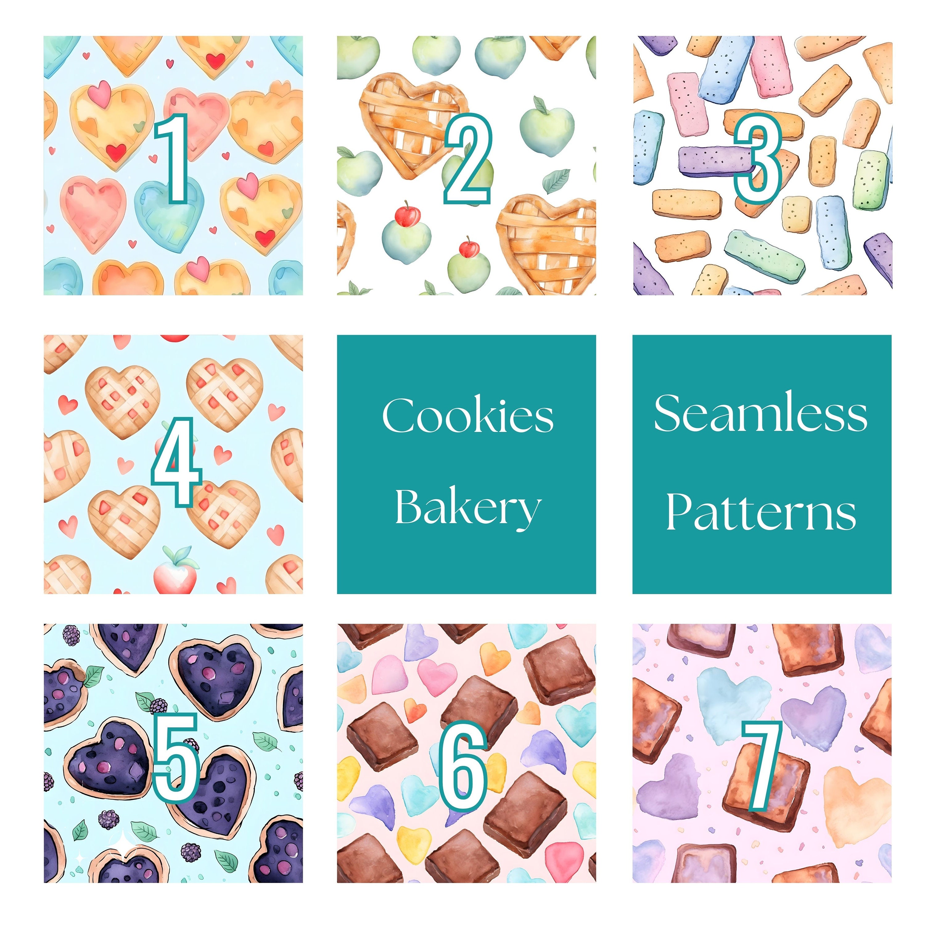 Cookies Bakery Seamless DIGITAL PAPER Gingerbread Brownies Cinnamon ...