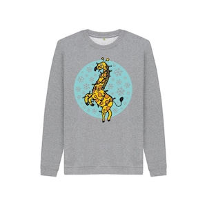 Giraffe Christmas Organic Crew Neck Kids Jumper
