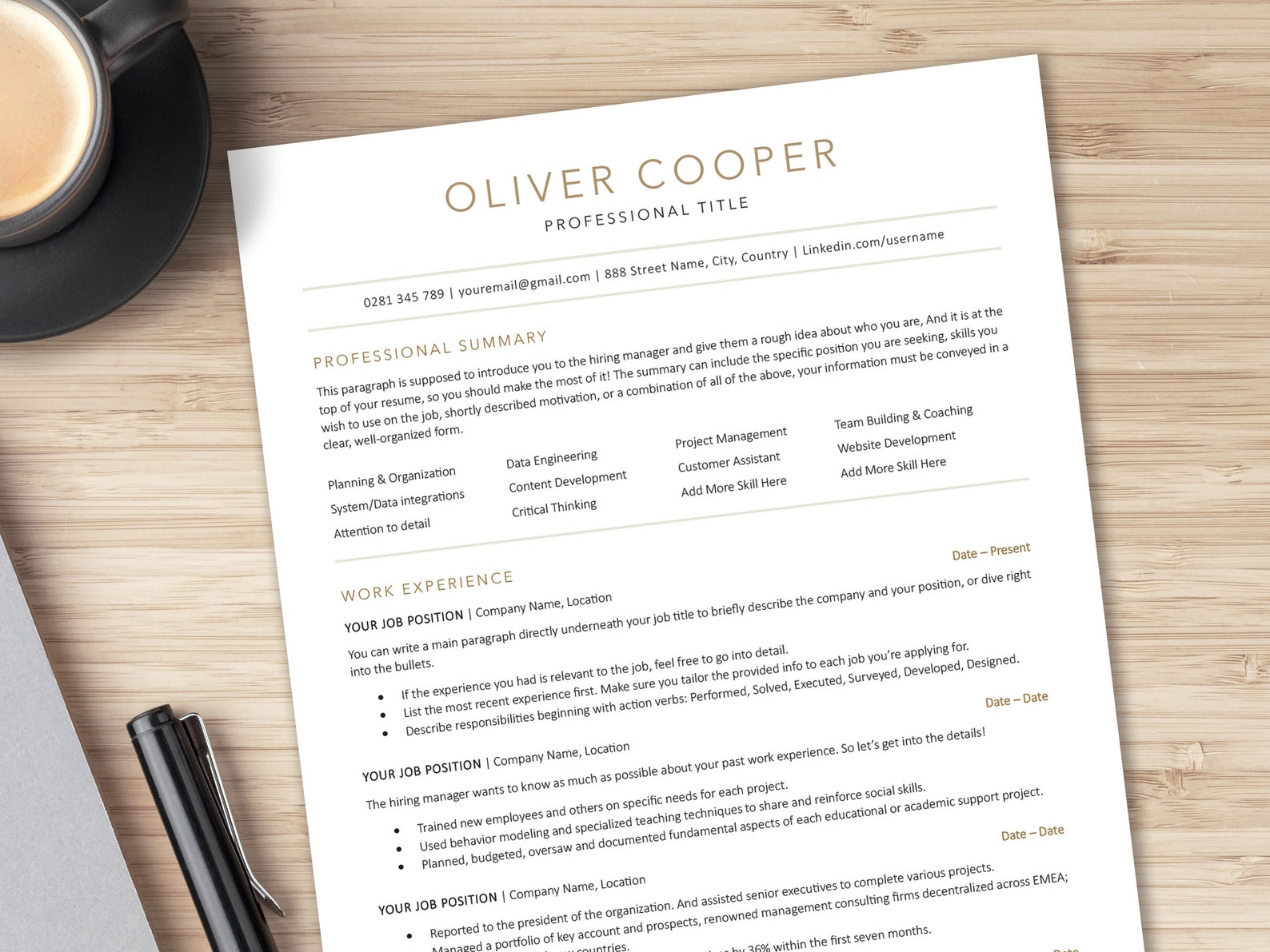 ATS Friendly Resume Template for Microsoft Word, ATS Resume Template