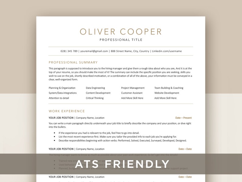 ATS Friendly Resume Template for - Il 794xN.5503927265 4229 